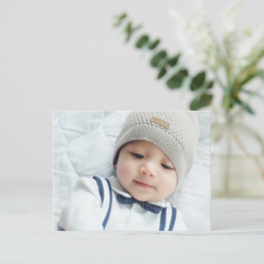 Geburtsankündigung mit dem Custom Newborn Baby Fot Ankündigungspostkarte (Stehend Vorderseite)