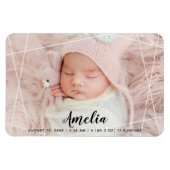 Geburtsankündigung moderner geometrischer Formen Magnet (Horizontal)