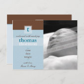 GEBURTSANKÜNDIGUNG: Monogramm1 - Junge Ankündigungspostkarte (Vorne/Hinten)