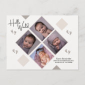 Geburtsankündigung Neugeborene, einfach mit Foto Postkarte (Vorderseite)