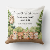 Geburtsankündigung Niedlich Baby Boy Kissen (Vorderseite)