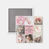 Geburtsankündigung Personalisieren 8 Foto Weihnach Magnet (Vorderseite/Rückseite)