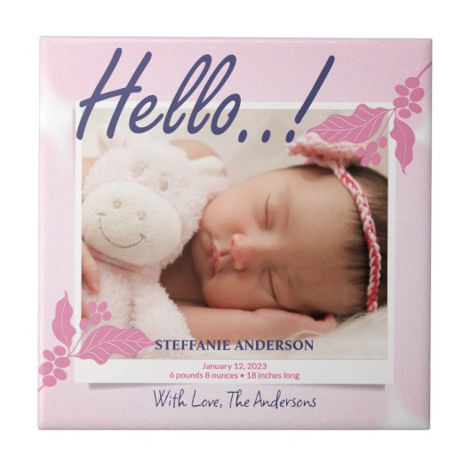 Geburtsankündigung personalisieren fliese (Vorderseite)