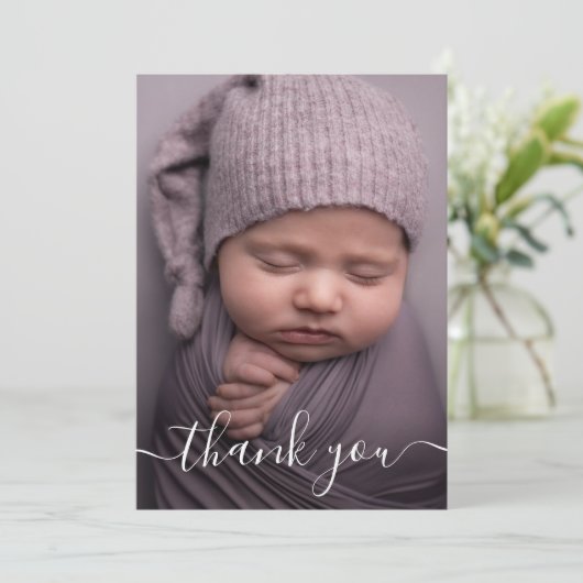 Geburtsankündigung Personalisierte Handschrift für Dankeskarte (Stehend Vorderseite)