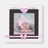 Geburtsankündigung Pink Baby Girl Magnet (Vorne)