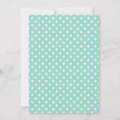 Geburtsankündigung Polka Dots Aqua Modern Card Ankündigung (Rückseite)