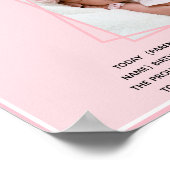 Geburtsankündigung Poster Baby Girl (Ecke)