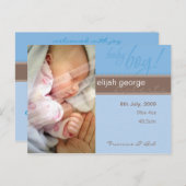 GEBURTSANKÜNDIGUNG: pure Freude - Junge Ankündigungspostkarte (Vorne/Hinten)