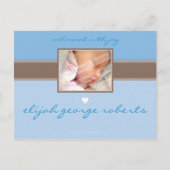 GEBURTSANKÜNDIGUNG: pure Freude - Junge Ankündigungspostkarte (Rückseite)