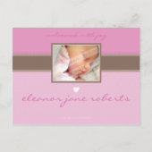 GEBURTSANKÜNDIGUNG: pure Freude - Mädchen Ankündigungspostkarte (Rückseite)