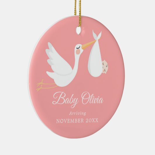 Geburtsankündigung | Schwangerschaftsankündigung M Keramik Ornament (Rechts)