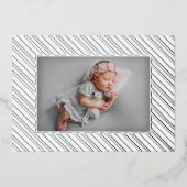 Geburtsankündigung Streifenfolie Folieneinladung (Vorderseite)