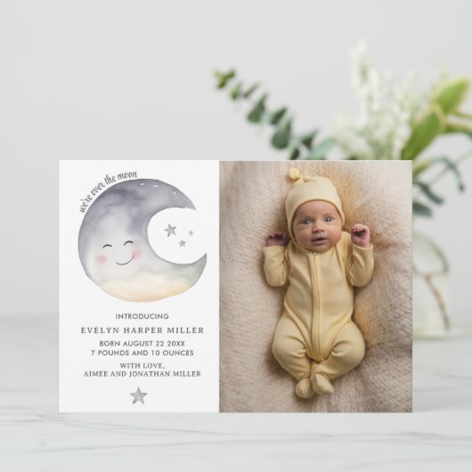 Geburtsankündigung über die Wasserfarbkarte des Mo Ankündigung (Stehend Vorderseite)