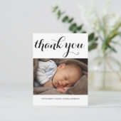 Geburtsankündigung Vielen Dank für Ihr modernes Sc Postkarte (Stehend Vorderseite)