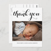 Geburtsankündigung Vielen Dank für Ihr modernes Sc Postkarte (Vorne/Hinten)