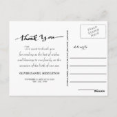 Geburtsankündigung Vielen Dank für Ihr modernes Sc Postkarte (Rückseite)