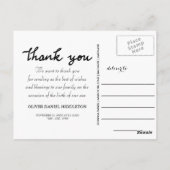 Geburtsankündigung Vielen Dank für Ihr modernes Sc Postkarte (Rückseite)