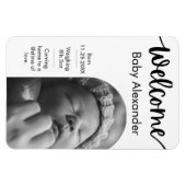 Geburtsankündigung von Baby - Arched Foto Magnet (Horizontal)