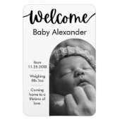 Geburtsankündigung von Baby - Arched Foto Magnet (Vertikal)