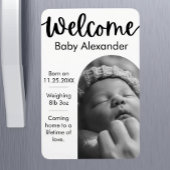 Geburtsankündigung von Baby - Arched Foto Magnet
