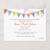 Geburtsankündigung von Baby Danke Foto Postcard Ankündigungspostkarte (Rückseite)