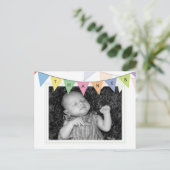 Geburtsankündigung von Baby Danke Foto Postcard Ankündigungspostkarte (Stehend Vorderseite)