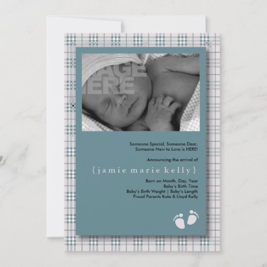 Geburtsankündigung von Baby Steps - Baby Blue Kari Ankündigung (Vorderseite)