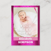 Geburtsankündigung von Baby's First Baseball Card  Telefonnummerkarte (Vorderseite)