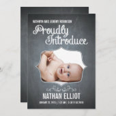 Geburtsankündigung von Chalkboard Ankündigung (Vorne/Hinten)