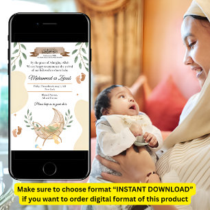 Geburtsankündigung von Cradle Unisex Muslim Baby Einladung