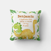 Geburtsankündigung von Dinosaurier Kissen (Vorderseite)