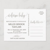 Geburtsankündigung von Foliage Foto Ankündigungspostkarte (Rückseite)