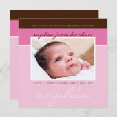 GEBURTSANKÜNDIGUNG VON Foto: sanft gepunktete 2SQ Ankündigung (Vorne/Hinten)