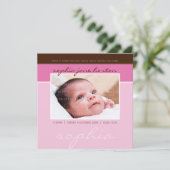 GEBURTSANKÜNDIGUNG VON Foto: sanft gepunktete 2SQ Ankündigung (Stehend Vorderseite)