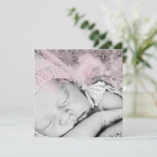 Geburtsankündigung von Fotos - Mädchen Ankündigung (Stehend Vorderseite)