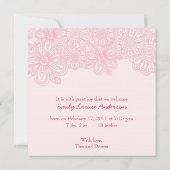 Geburtsankündigung von Fotos - Mädchen Ankündigung (Rückseite)