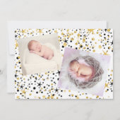 Geburtsankündigung von Gold und Black Unicorn Ankündigung (Rückseite)