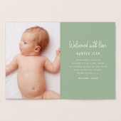 Geburtsankündigung von Handgeborenen Folienkarte (Innenseite)