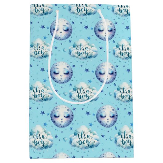 Geburtsankündigung von Jungen Mittlere Geschenktüte (Vorderseite)