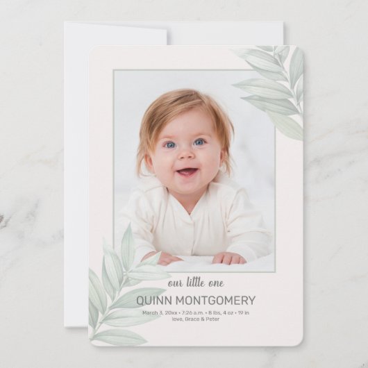 Geburtsankündigung von NatureLAX-Foto Ankündigung (Vorderseite)