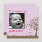 Geburtsankündigung von Schmetterling Ankündigung (Vorne/Hinten)