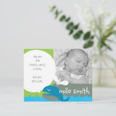 Geburtsankündigung von Whale Boy Ankündigung (Stehend Vorderseite)