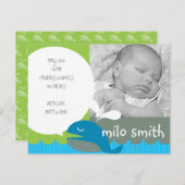 Geburtsankündigung von Whale Boy Ankündigung (Vorne/Hinten)