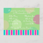 Geburtsankündigung von Zehn Ankündigungspostkarte (Rückseite)