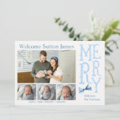 Geburtsankündigung Weihnachten Baby Junge (Stehend Vorderseite)