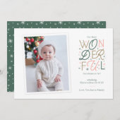 Geburtsankündigung Weihnachtskarte Feiertagskarte (Vorne/Hinten)