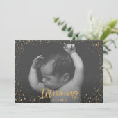 Geburtsankündigung zur Einführung von Goldskriptst Ankündigung (Stehend Vorderseite)