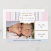 Geburtsankündigung - Zwillinge Ankündigung (Vorne/Hinten)