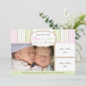 Geburtsankündigung - Zwillinge Ankündigung (Stehend Vorderseite)