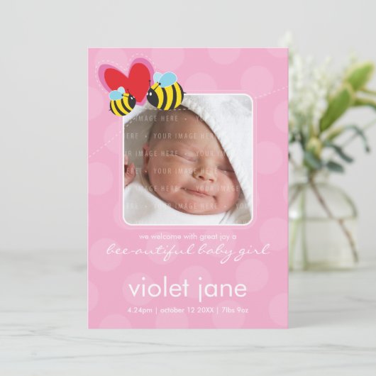 GEBURTSANKÜNDIGUNGEN :: wunderschöne 4P Ankündigung (Stehend Vorderseite)